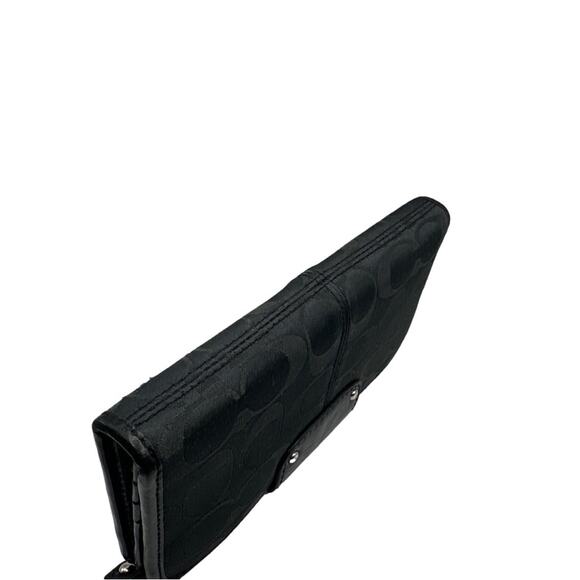 COACH Black Signature Canvas Ashley Wallet - Picture 3 of 10